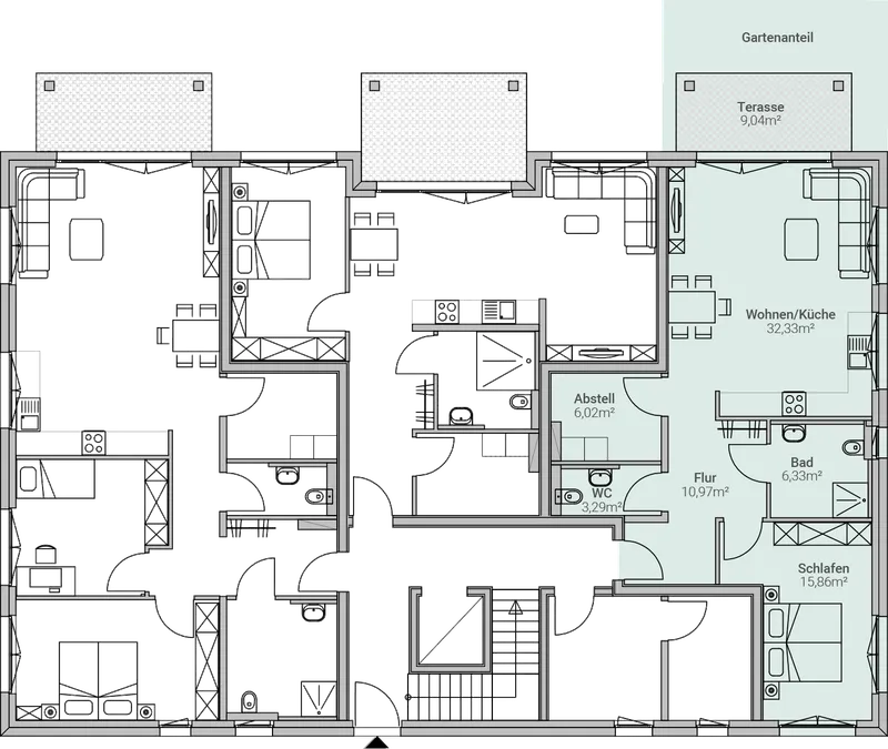 Grundriss – Einheit 03, Mehrfamilienhaus in Herxheim