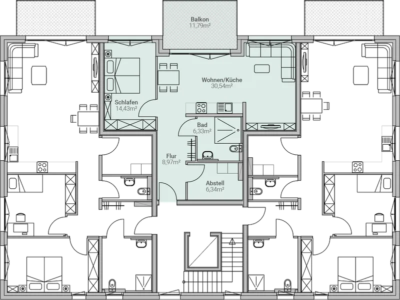 Grundriss – Einheit 05, Mehrfamilienhaus in Herxheim