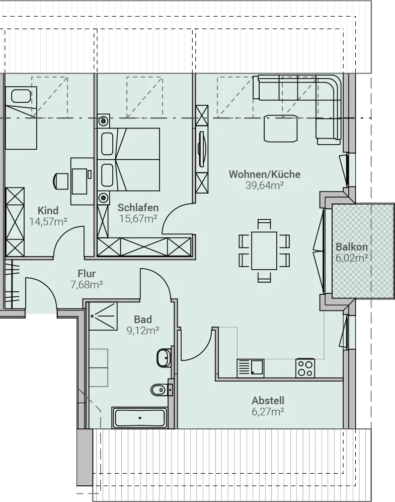 Grundriss – Einheit 08, Mehrfamilienhaus in Herxheim