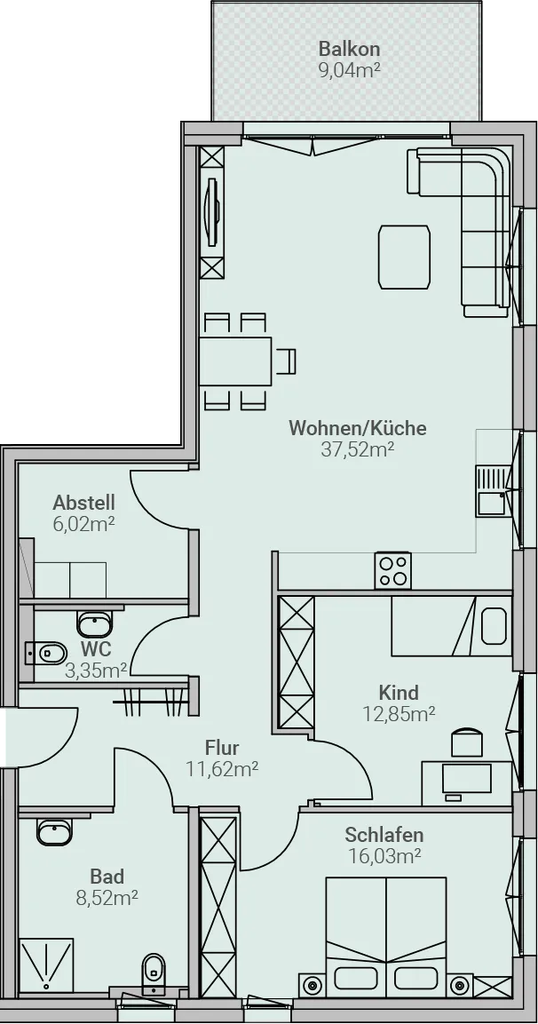 Grundriss – Einheit 06, Mehrfamilienhaus in Herxheim