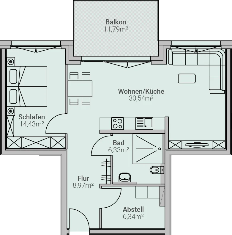 Grundriss – Einheit 05, Mehrfamilienhaus in Herxheim