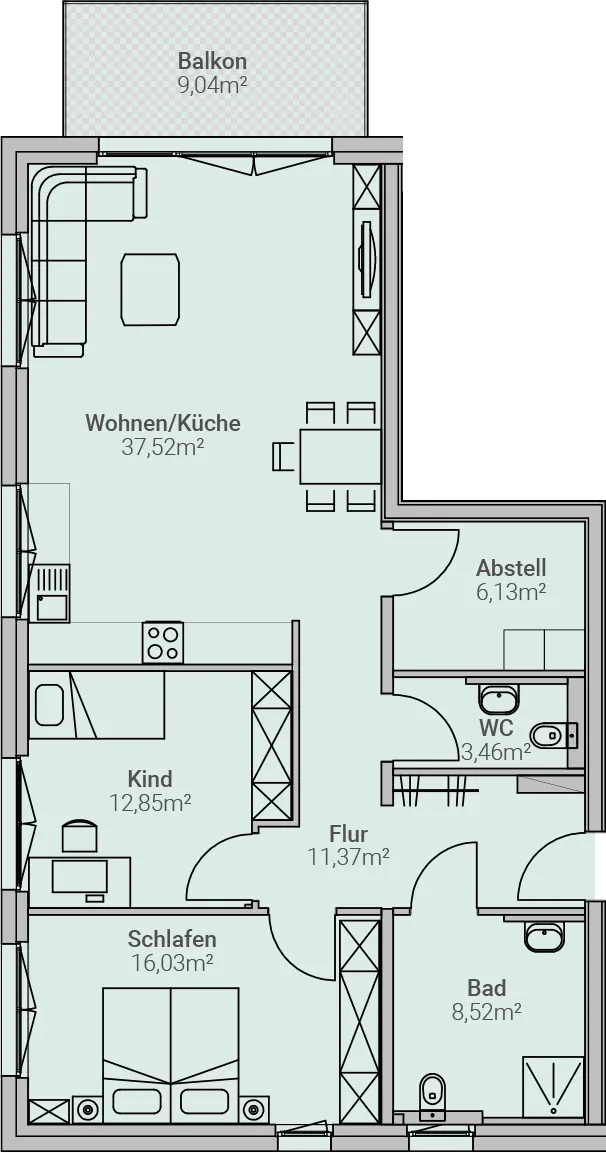 Grundriss – Einheit 04, Mehrfamilienhaus in Herxheim