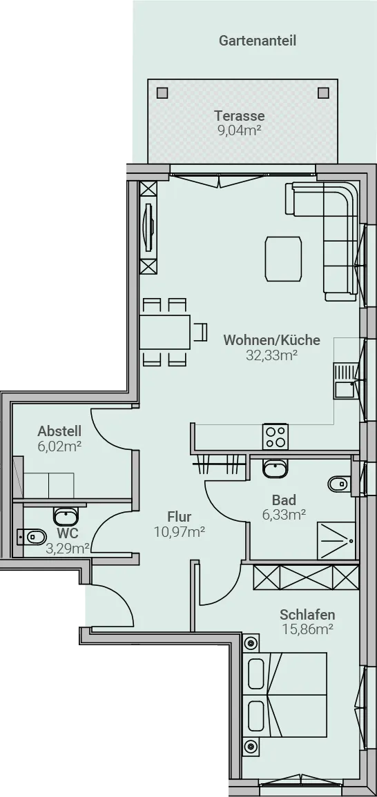 Grundriss – Einheit 03, Mehrfamilienhaus in Herxheim